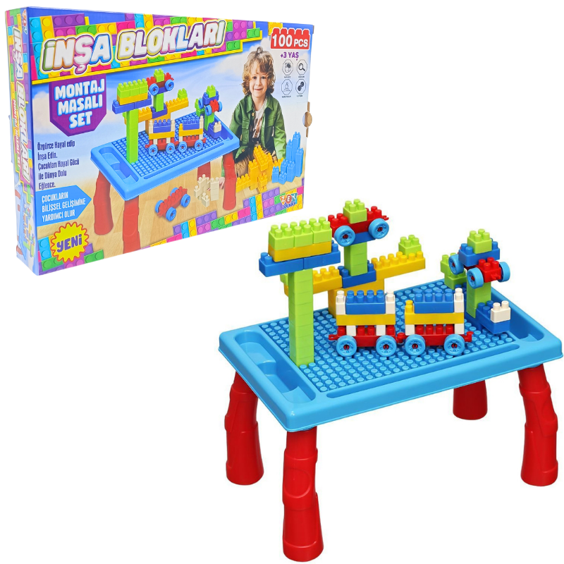 Zey Toys İnşa Blokları ve Oyun Masası Seti Erkek ZEY2031