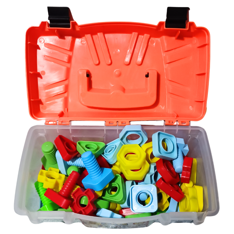 Can Oyuncak 64 Parça Çantalı Eğitici Somun Cıvata Seti