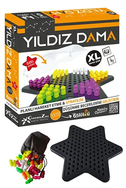 Çekirdek Zeka Yıldız Dama Kutu Oyunu Çin Daması 09438