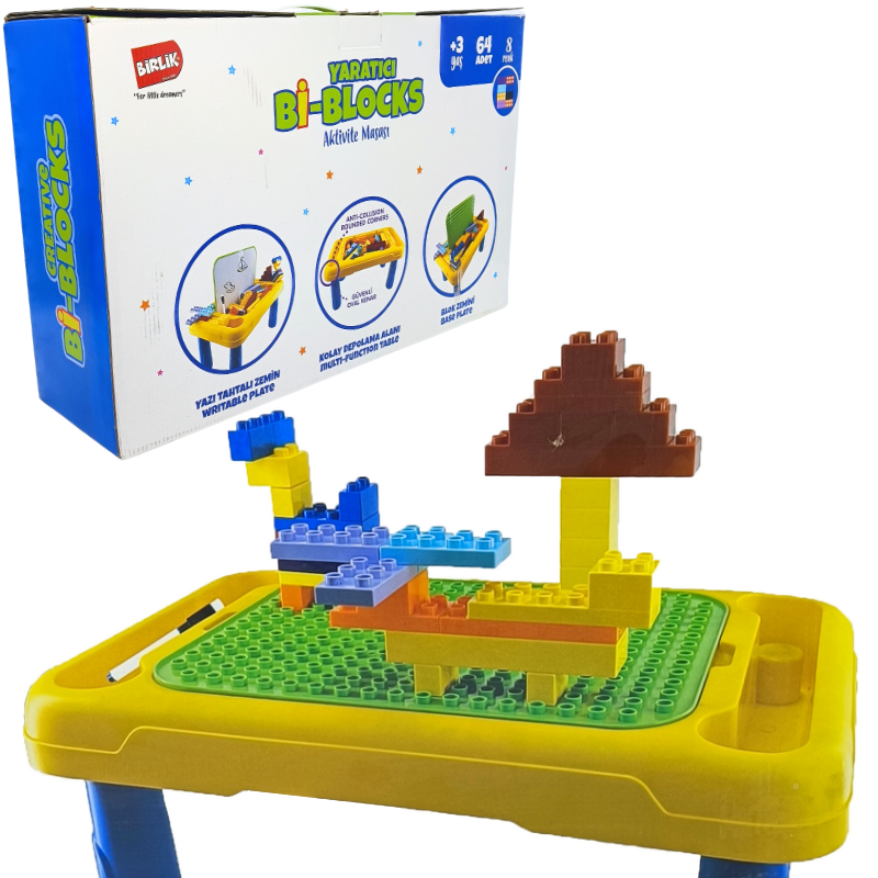Birlik Oyuncak Blok Seti ve Bloklar Oyun Masası URT022-001