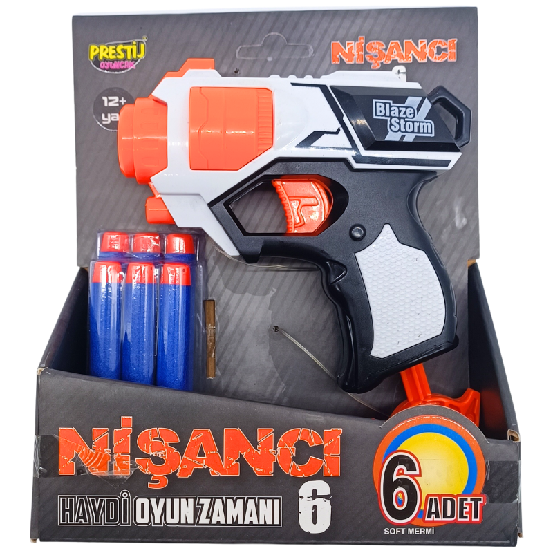Prestij Oyuncak Nişancı-6 Dart Tekli Fırlatıcı FAB.5959