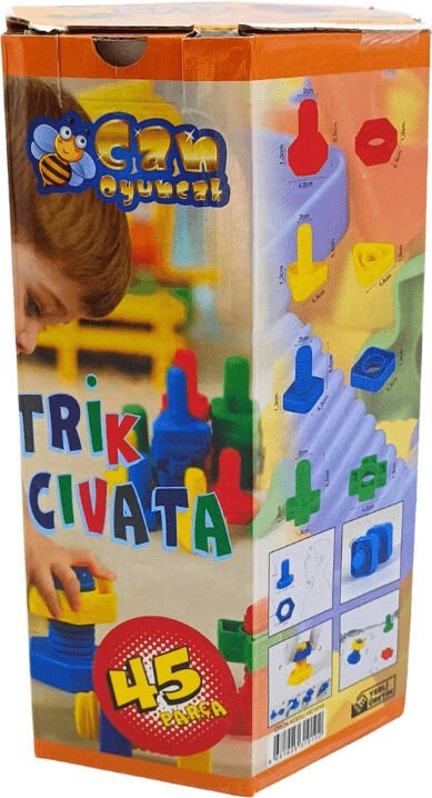 Can Oyuncak 45 Parça Geometrik Somun Cıvata Oyunu