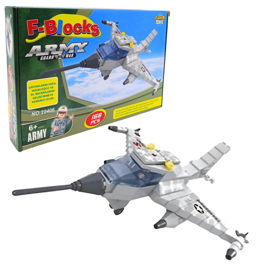 Furkan Toys F-Blocks Asker Serisi Savaş Uçağı 168 Parça Lego Seti FR38132