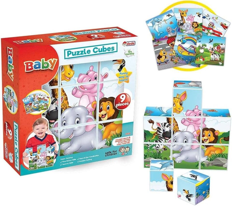 Dede Oyuncak Resimli Eğitici Küpler Eğitici Oyuncak