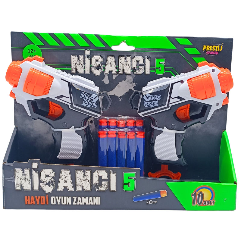 Prestij Oyuncak Nişancı-5 2'li Dart Tabancası Fırlatıcı Set FAB.6060