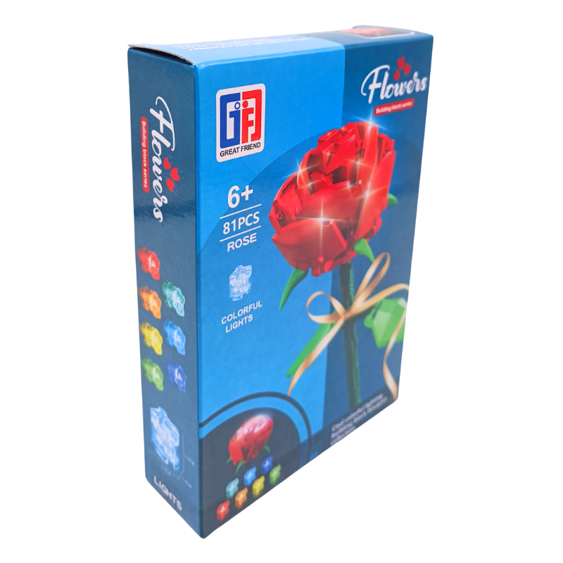Gokidy Renkli Işıklı Yapı Blok Çiçekler Lale ve Gül 64905/64904
