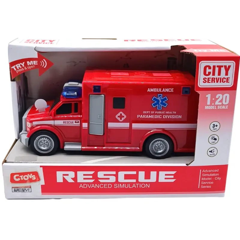 Ctoy 1:20 Ölçek Işıklı  ve Sesli Oyuncak Ambulans CTOY-WY670B